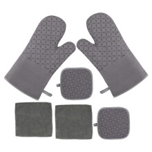 Hitzebeständige Kochhandschuhe Grau 1 Satz 13x7x0,8 Zoll