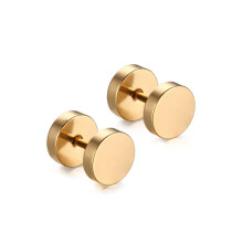 Paar Herren Goldene Hantel Ohrstecker Hängeohrringe