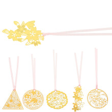 Golden Brass Lesezeichen 6St Elegante Seitenmarkierungsaccessoires