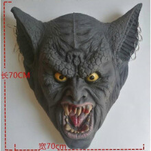 (Bat Head) Horror door head wall hanging skeleton ghost Halloween scenery decoration large props haunted house secret room escape bar scenery