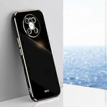 (Black) For Huawei Mate 40 XINLI Straight 6D Plating Gold Edge TPU Shockpro...
