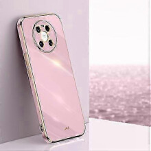 (Cherry Purple) For Huawei Mate 40 XINLI Straight 6D Plating Gold Edge TPU Shockpro...