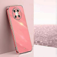 (Hawthorn Red) For Huawei Mate 40 XINLI Straight 6D Plating Gold Edge TPU Shockpro...