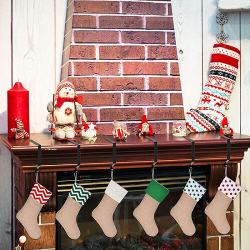 (Black) Christmas Metal Mantel Stocking Hanger Hooks 2