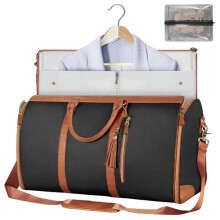 (Black)Large Convertible Suit Garment Bag Travel Duffel Luggage Bag Gym Shoe Pouch