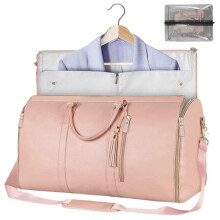(Pink)Large Convertible Suit Garment Bag Travel Duffel Luggage Bag Gym Shoe Pouch