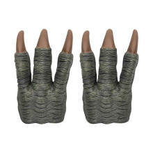 (Gray)Dinosaur Claws - 2 Pack of Latex Gloves for Halloween & Pretend Play