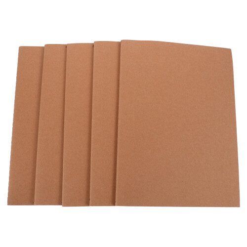 5Stk A4 Leeres Notizbuch 36 Blatt Kraft Einband