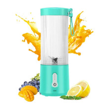(blue)Juicer Mixer Juicing Machine Mini Electric Portable Blender BPA Free Smart Safety Protection System Kitchen Supplies