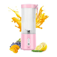 (pink)Juicer Mixer Juicing Machine Mini Electric Portable Blender BPA Free Smart Safety Protection System Kitchen Supplies
