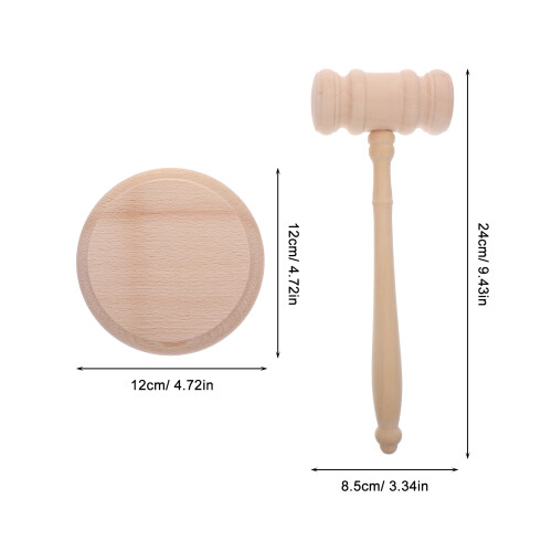 1Set Richterhammer Holz Beige Solider Auktionshammer Mit 1