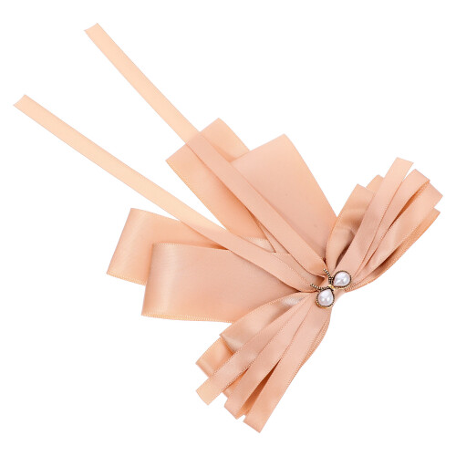 Große Schleife Pin Band Brosche Beige 1 Satz 2