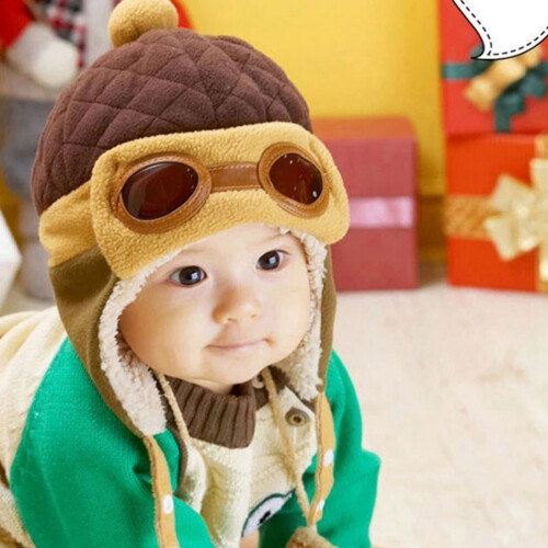 2Stk Pilotenhut Winterbrille Kind 2