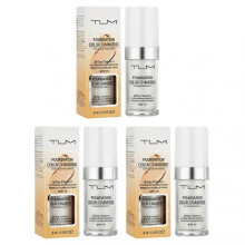(3pcs) TLM Colour Changing Foundation,SPF15 Flawless Color Changing Foundation Makeup Base Moisturizing Liquid Foundation , Sunscreen