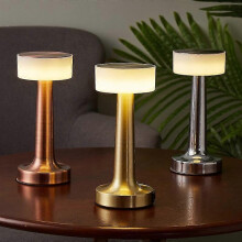 (Rose gold) Metal Table Lamp LED Rechargeable Desktop Night Light USB Wireless Touch Restaurant Bar Bedroom Decorative Atmosphere Lights sqs[PB]
