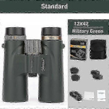 (Green Standard) 12x42 Binoculars Professional HD Telescope Powerful Long Range BAK4 Prism For Hunting Outdoor Camping ED Lens IPX7 Waterproof