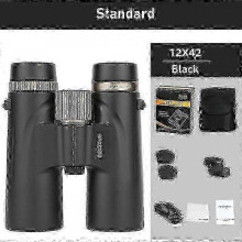 (Black Standard) 12x42 Binoculars Professional HD Telescope Powerful Long Range BAK4 Prism For Hunting Outdoor Camping ED Lens IPX7 Waterproof