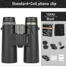 (Black A) 12x42 Binoculars Professional HD Telescope Powerful Long Range BAK4 Prism For Hunting Outdoor Camping ED Lens IPX7 Waterproof