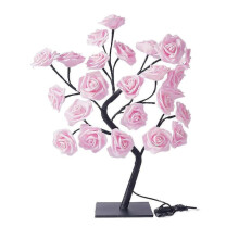 (Pink) Night Light Rose Tree Lamp Pink Home Decoration Usb White Blue Plastic Removable 140x60x330mm Purple Decorative Led