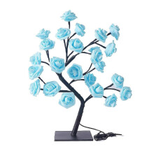 (Blue) Night Light Rose Tree Lamp Pink Home Decoration Usb White Blue Plastic Removable 140x60x330mm Purple Decorative Led