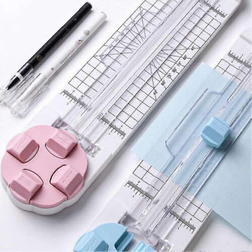 (Pink) 4 In 1 Paper Trimmer Professional DIY Scrapbooking Tool for Home 2