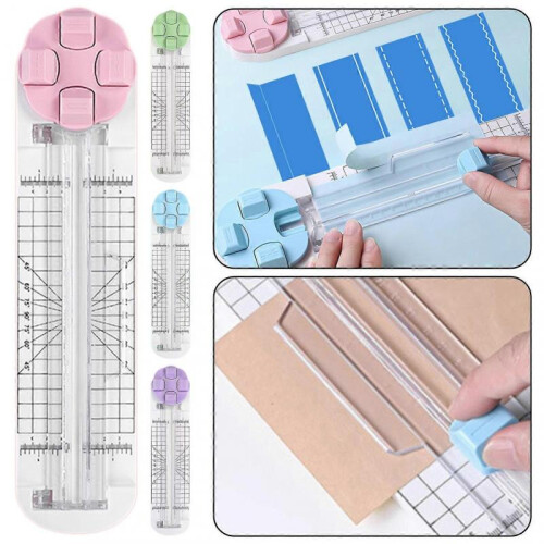 (Pink) 4 In 1 Paper Trimmer Professional DIY Scrapbooking Tool for Home 1