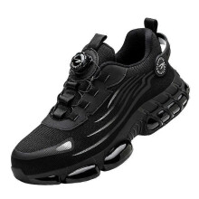 (42, Black) Lightweight Breathable Safety Shoes, Steel Toe Protective High Top Sneakers, for Industrial Construction