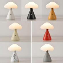 (White) Mushroom Lamp For Bedroom, Portable Dimmable Bedside Lamp With Usb Charging[PB]
