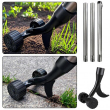 (Straw Hook) Crevice Weeding Tools with Wheels, Stand Up Weeding Tools for Garden Patio Backyard Lawn Sidewalk Driveways
