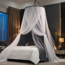 (Gray) Luxury bed canopy curtains girls adults children double princess bed canopy dome lace princess mosquito nets double bed100cm 270cm