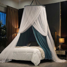 (Blue) Luxury bed canopy curtains girls adults children double princess bed canopy dome lace princess mosquito nets double bed100cm 270cm