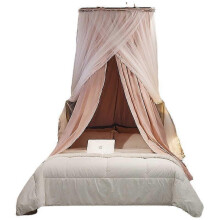 (Pink) Luxury bed canopy curtains girls adults children double princess bed canopy dome lace princess mosquito nets double bed100cm 270cm