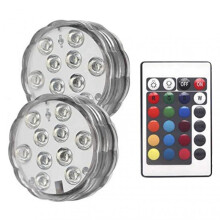 (2pcs) Swimming Pool Lights with Remote 10 LED 16 Color Underwater Light for Showrooms