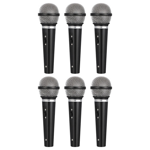 6Pcs Lightweight Black Pretend Play Microphone Models for Roleplay