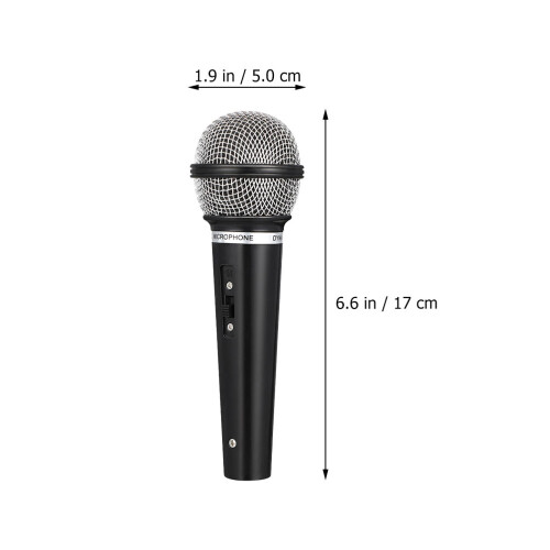 6Pcs Lightweight Black Pretend Play Microphone Models for Roleplay 1