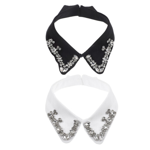2 Set Blusenkragen Damen Weiß 2