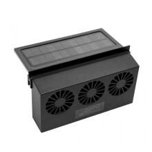 (Black) Solar Powered Fan Window Exhaust Fan Air Circulation Cooler Radiator Ventilator