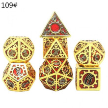 (Clear) 7 Pieces Polyhedral RPG Dice Zinc Alloy Dice Role Playing Table Game Dice