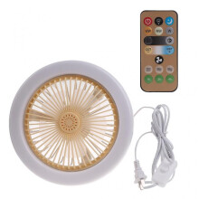 (Yellow) Ceiling Fan Multifunction Chandelier Fan for Indoor Brightness Speed Adjustment