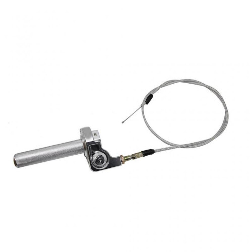 (Silver) Twist Throttle Accelerator Handle Grips for 22mm Bar Durable Throttle Cable