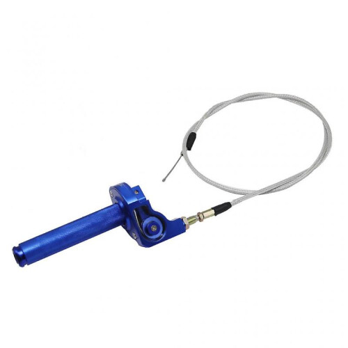 (Blue) Twist Throttle Accelerator Handle Grips for 22mm Bar Durable Throttle Cable