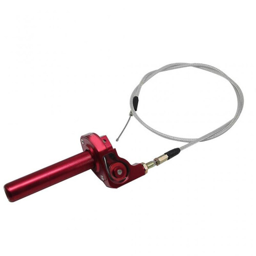 (Red) Twist Throttle Accelerator Handle Grips for 22mm Bar Durable Throttle Cable