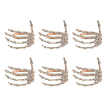 (5cm,rose gold)Halloween Alloy Skeleton Hand Napkin Rings - Pack Of 6 - DSW