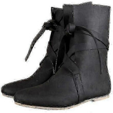(35,Black)Men's Medieval Boots Renaissance Cosplay Shoes Viking Leather Boots Pirate Tied Shoes - DSW