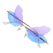 3 Paar Libellenflügel Sonnenbrille Randlos Irreguläre Brille