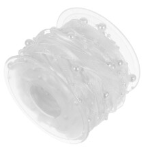 Weißes Band Einladung Blumenstrauß Dekorativer Gürtel Perlenrolle