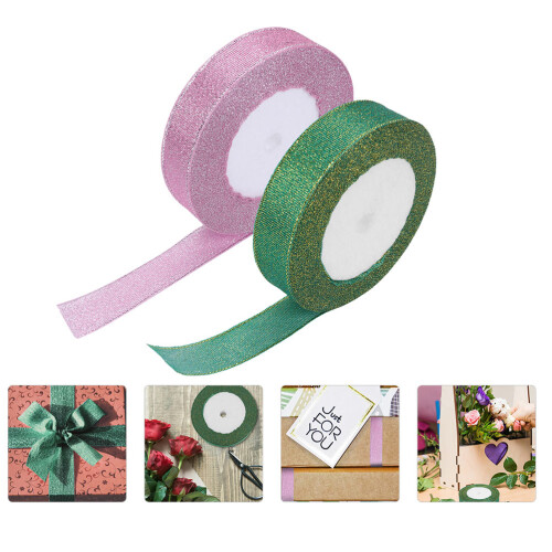 Wrapping Ribbon Recycelbar Einfarbend Grün 2 2