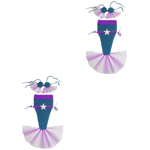 2 Sets Requisiten Kleidung Perlenmilch Baumwolle Neugeborenes 2