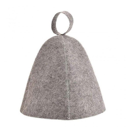 (Gray) Wool Felt Sauna Hat Wall Hangable Reusable Showering Supplies
