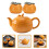 1 Set Kleiner Orangenförmiger Teekessel Mit Teeblattbehälter 9